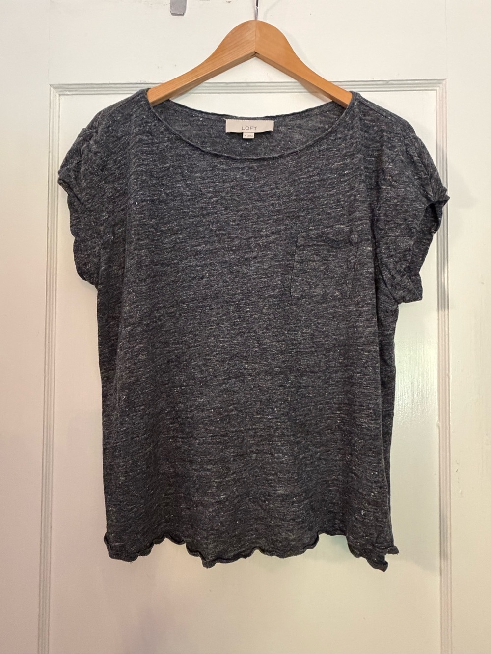 LOFT Women's Heathered Charcoal Short Sleeve Tee